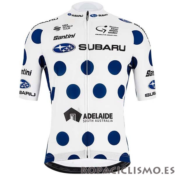 2020 Maillot Subaru Lider Tirantes Mangas Cortas Blanco Azul